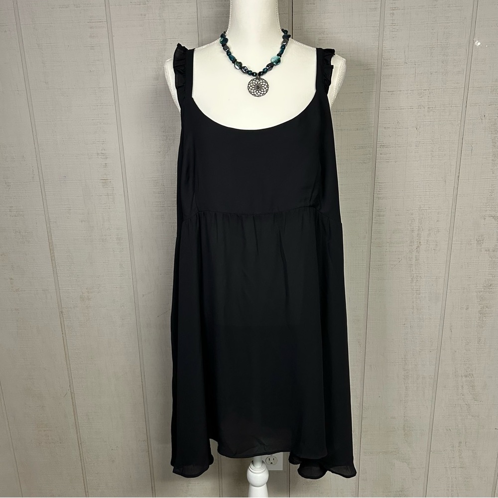 Boohoo Womens Sleeveless Mini Dress Size 24 (3XL) Square Neck‎ Empire Whimsigoth
